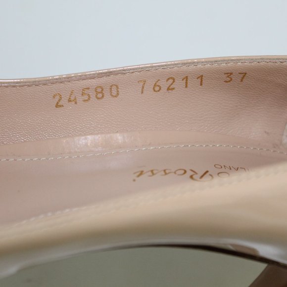 Gianvito Rossi Patent Leather Cream Nude Tan Stiletto Pumps Heels Size 37 - Picture 8 of 9